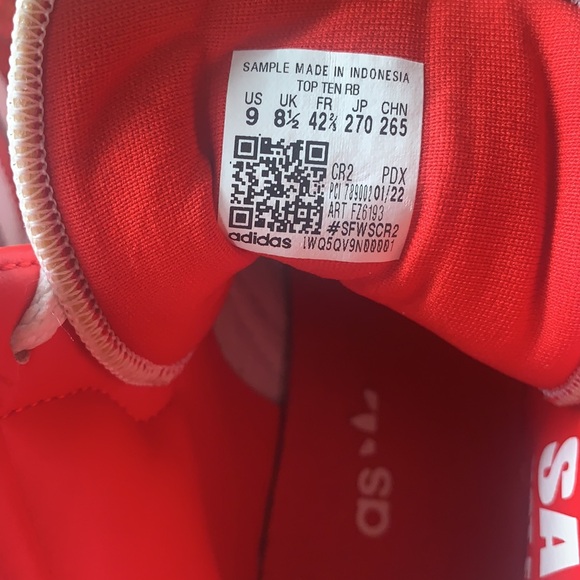 ADIDAS Top Ten RB Better Scarlet sneakers w/velour and patent leather - Size 9 - Picture 13 of 13